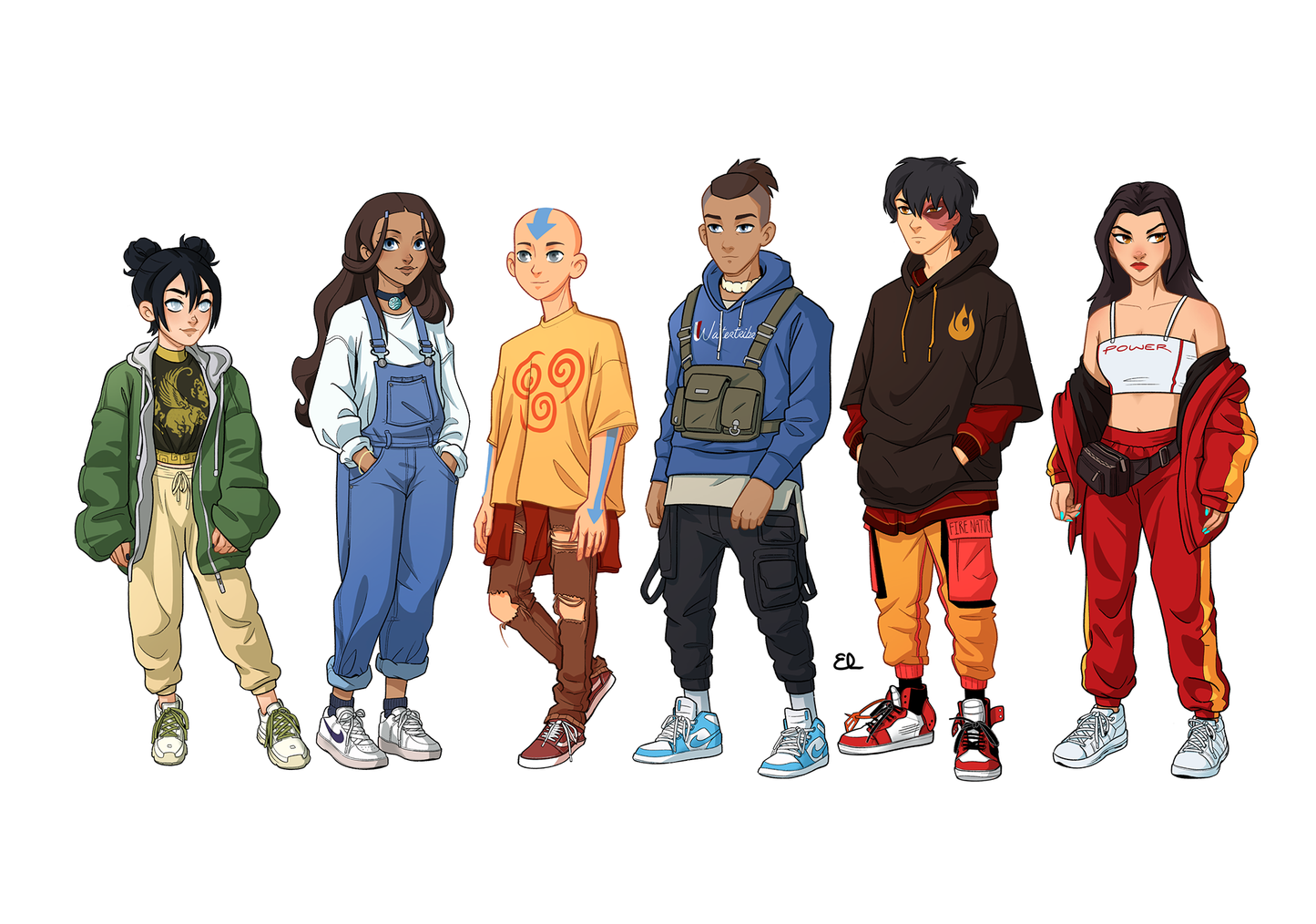 MODERN TEAM AVATAR | Avatar the last Airbender Fanart | Art Print