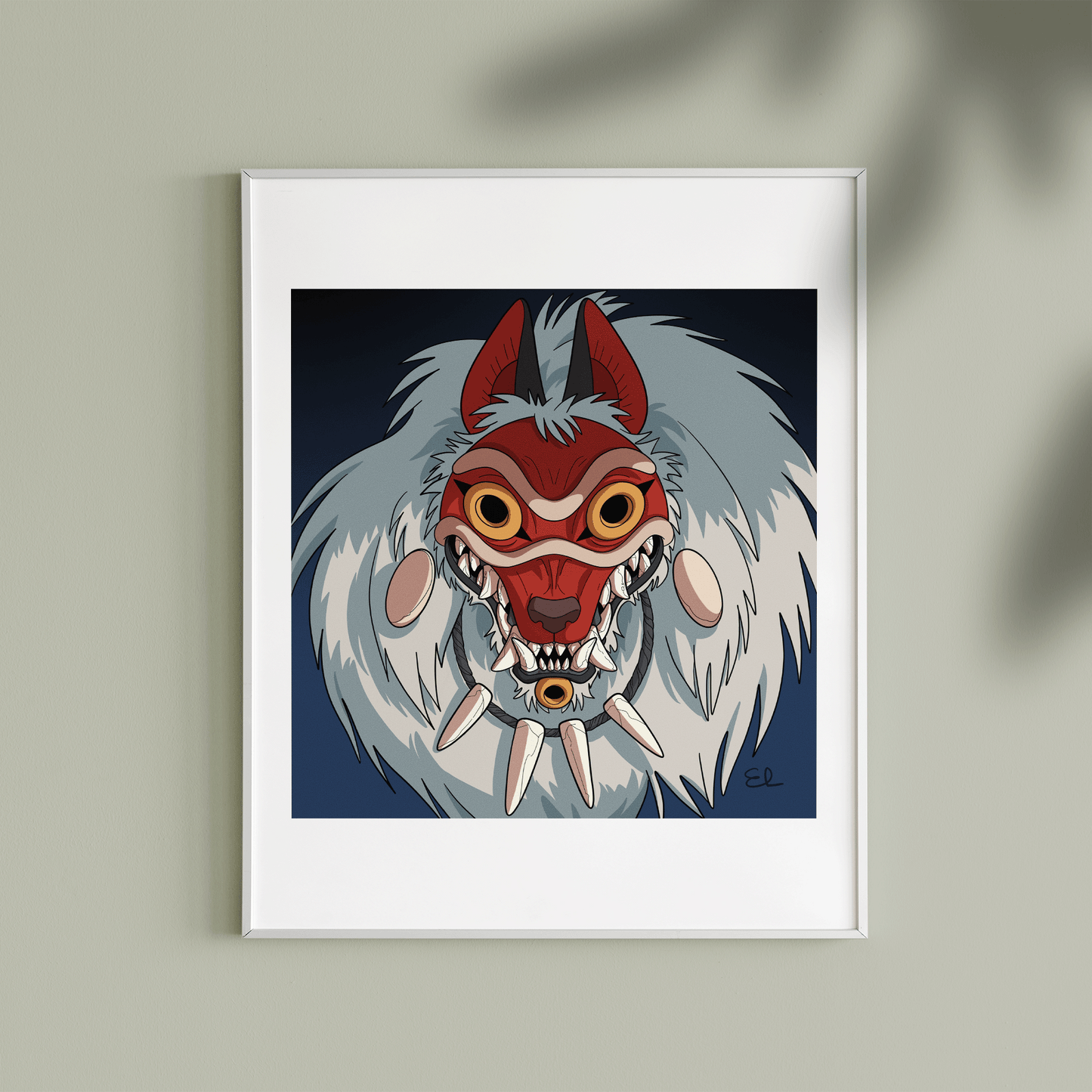 MONONOKE WOLF MASK | Princess Mononoke Fanart | Art Print