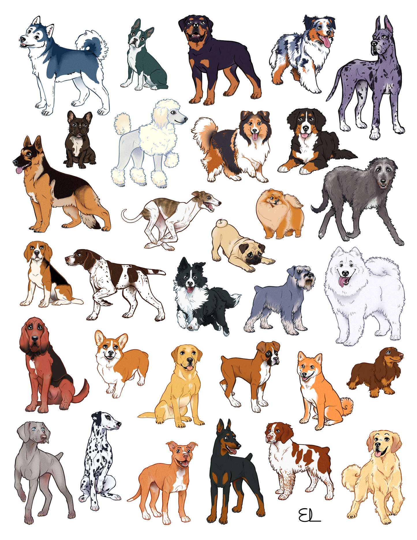 31 DOGTOBER | DOG BREEDS | Art Print
