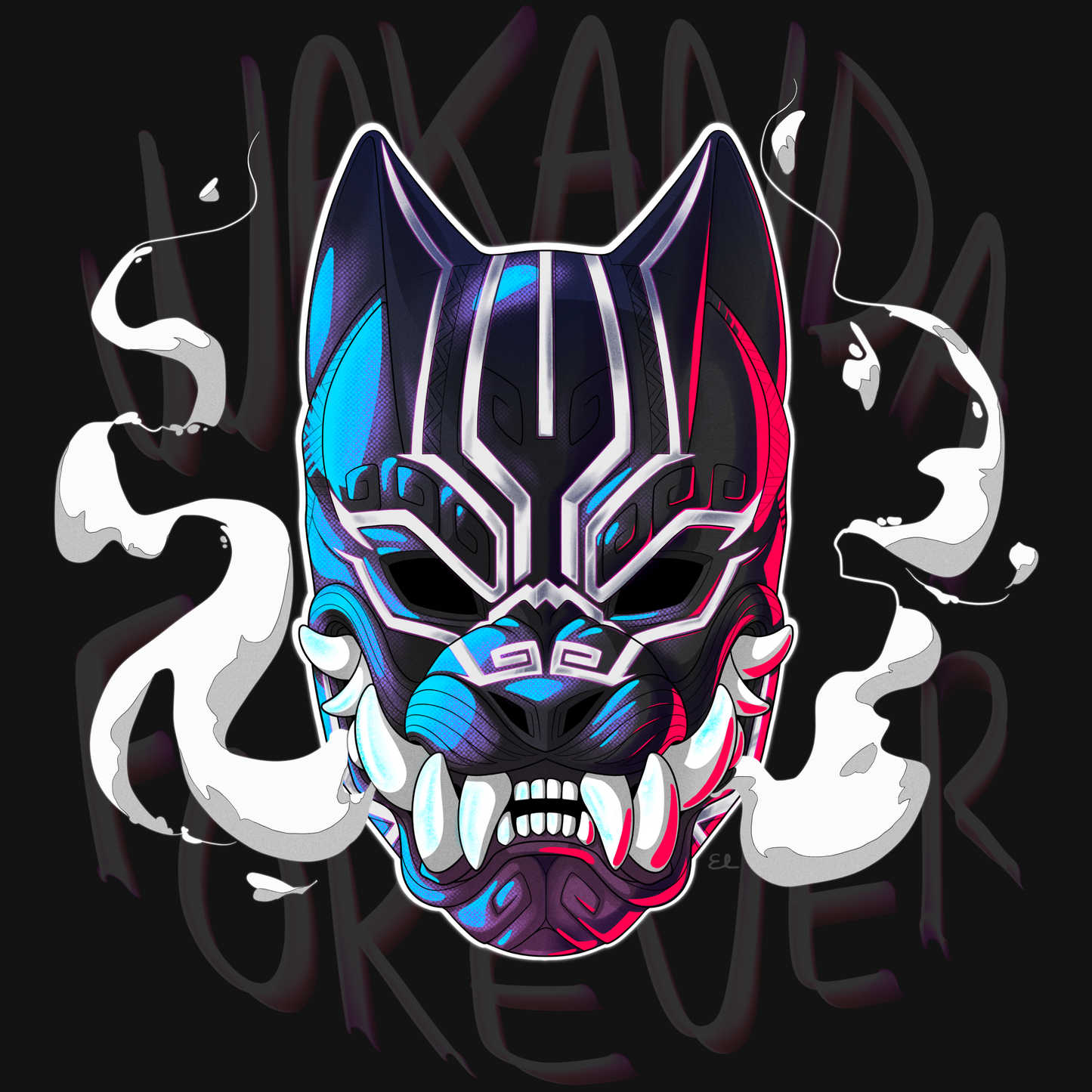 BLACK PANTHER MASK | Wakanda Forever | Black Panther Fanart | Art Print