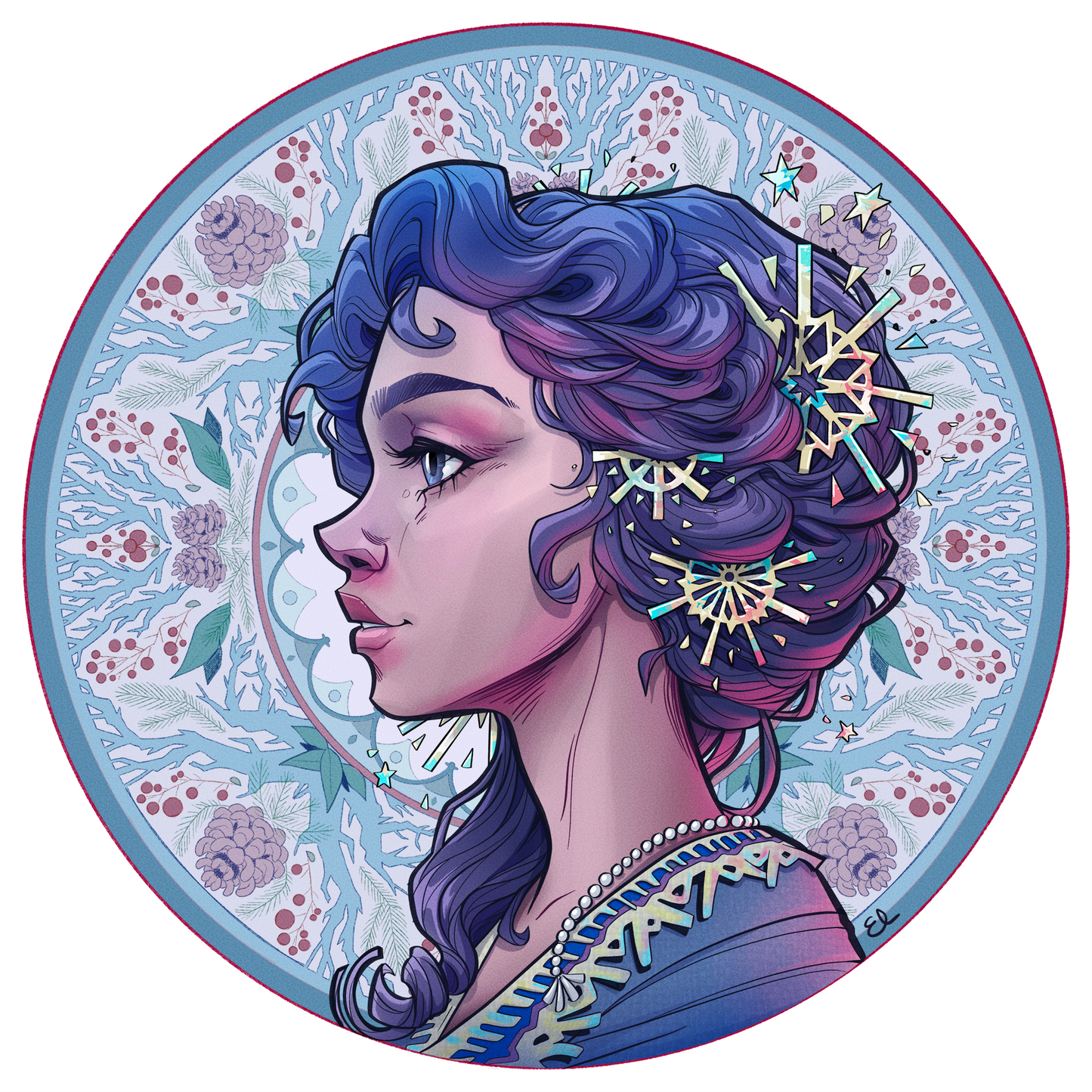 WINTER QUEEN | Art Nouveau Lady | Art Print