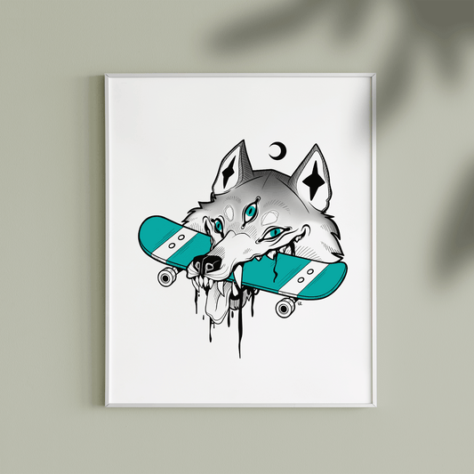 WOLF & SKATE | Art Print