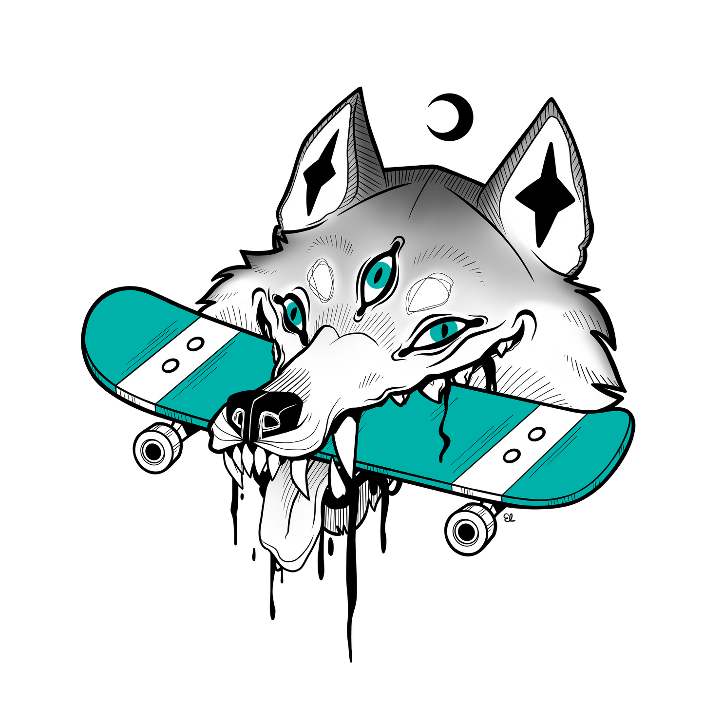 WOLF & SKATE | Art Print